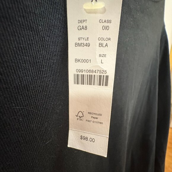 J Cew Black Top with Feather Cuffs - Picture 4 of 5